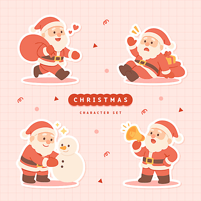 캐릭터 계절 기념일 감정 크리스마스 관계 표정 파일형식 벡터 산타클로스 선물 눈사람 종 모션 세트 장식 축제 이미지 사랑 웃음 기쁨 겨울 즐거움 친구 가족 놀이 일러캐릭터 AI파일 일러스트