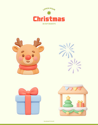 계절 기념일 크리스마스 포유류 사슴 눈_날씨 3D 디지털합성 파일형식 장식 선물 눈꽃 크리스마스트리 아이템 장난감 기념 축제 컬러 모양 디자인 PSD 편집3D 편집이미지 이벤트 겨울 루돌프