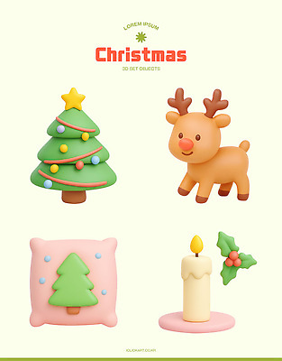 식물 디자인 계절 기념일 컨셉 크리스마스 초 사슴 학용품 사람 3D 파일형식 장식 오브젝트 나무 순록 촛불 쿠션 귀여움 어린이 컬러 모양 파스텔 인테리어 겨울 PSD 편집3D 편집이미지 이벤트 루돌프