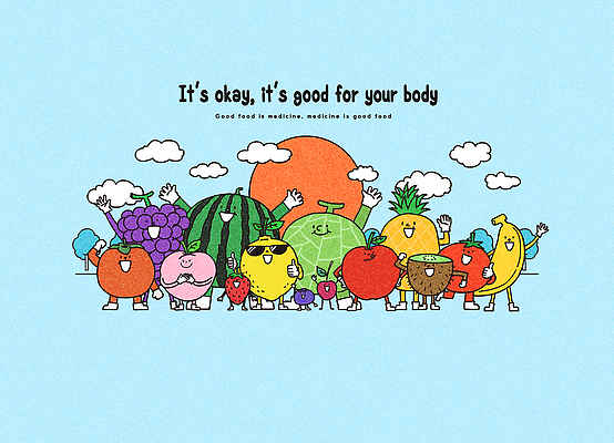 자연요소 다수 채소 과일 표정 사람 열대과일 파일형식 토마토 키위 체리 블루베리 멜론 레몬 감 복숭아 캐릭터 웃음 풍경 태양 하늘 수박 포도 바나나 사과 딸기 양배추 파인애플 여러명 그룹 축제 건강 음식 컬러 PSD 일러스트 국내일러스트