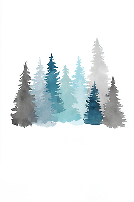 JPG 나무 식물 디자인 예술 컬러 백그라운드 겨울 일러스트 자연 수채화 풍경 회색 숲 그림 작품 성격 수목 국내일러스트 계절 미술 생태계 파일형식