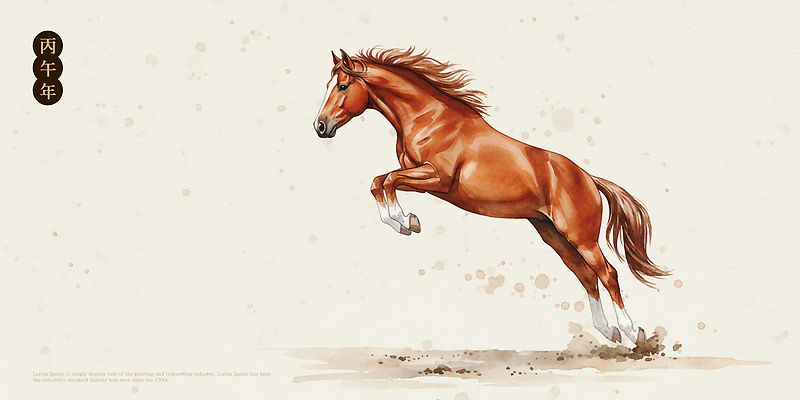PSD 동물 예술 상징 일러스트 모션 자연 달리기 갈색 점프 힘 표현 말 말_동물 연도 그림 기본 생동감 스타일 국내일러스트 병오년 컬러 포유류 생태계 파일형식 2026년