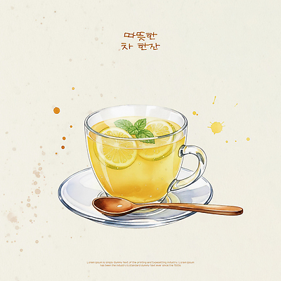 PSD 음료 겨울 일러스트 탁자 휴식 따뜻함 일상 컵 초록색 카페 차 민트 허브 힐링 나무숟가락 레몬차 차마시기 국내일러스트 식물 식기 계절 컬러 가구 컨셉 라이프 차_음료 상점 숟가락 마시기 파일형식