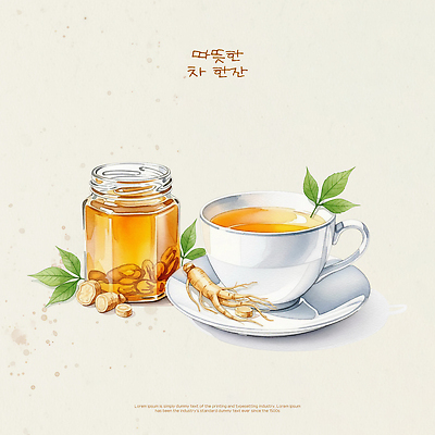 PSD 전통 음료 음식 잎 겨울 일러스트 재료 유리병 건강 식이요법 컵 약 차 허브 테두리 꿀 홍삼 인삼차 국내일러스트 식물 식기 계절 의학 병_용기 차_음료 삼 파일형식