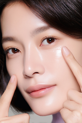 손 감정 컨셉 사람 신체부위 뷰티 CG 파일형식 여자 얼굴 스킨케어 손가락 피부 상품 화장품 화장 집중 자신감 편집실사 JPG 편집이미지 피부관리 의료성형뷰티