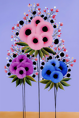 JPG 모양 식물 디자인 꽃 예술 분홍색 컬러 백그라운드 패턴 일러스트 자연 장식 파란색 세트 보라색 검은색 감각 중앙 조화 국내일러스트 무늬 생태계 파일형식