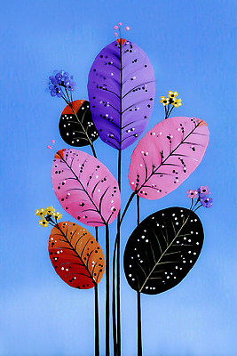 JPG 모양 식물 디자인 꽃 예술 분홍색 컬러 백그라운드 잎 일러스트 파란색 보라색 검은색 주황색 다양 화려 그림 스타일 국내일러스트 다수 컨셉 파일형식