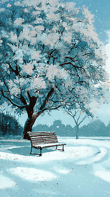 JPG 나무 공원 겨울 벤치 일러스트 자연 하늘 날씨 나뭇잎 거리 풍경 평화 고요 산책 시간 차가움 조용 청명 국내일러스트 식물 계절 공공시설 컨셉 잎 의자 휴식 생태계 파일형식