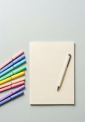 JPG 편집이미지 컬러 학교 사무실 필기구 공책 도구 기록 준비 그림 정리 창작 편집실사 AI포토 AI콘텐츠 교육 비즈니스 문구용품 CG 파일형식