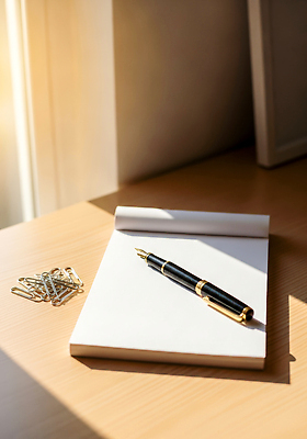 JPG 편집이미지 종이 백그라운드 문구용품 사무실 햇빛 필기구 펜 공책 도구 기록 작업 서재 책상 클립 정리 편집실사 AI포토 AI콘텐츠 가구 비즈니스 태양 CG 오브젝트 파일형식