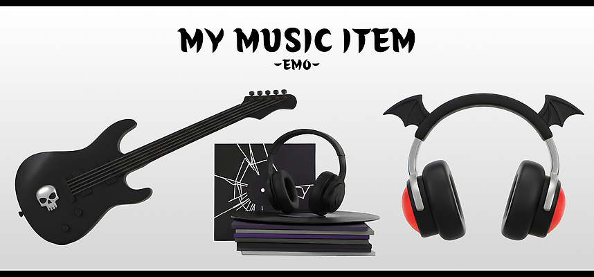 PSD 편집이미지 디자인 악기 음악 스튜디오 책 검은색 헤드폰 야구방망이 기타 일렉기타 오디오 장면 아이템 창의성 편집3D 컬러 음향기기 현악기 문화예술 전자제품 3D 야구용품 파일형식