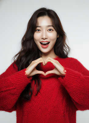 JPG 모델 편집이미지 손 여자 패션 포즈 백그라운드 표정 손짓 빨간색 촬영 기쁨 하트 스웨터 의료성형뷰티 스타일 편집실사 모양 감정 컬러 상의 모션 사람 신체부위 CG 파일형식