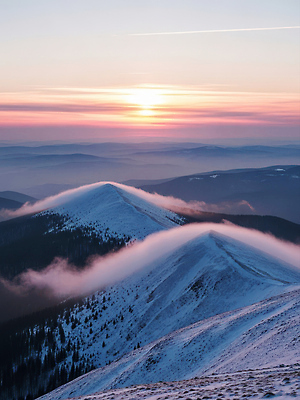 JPG 편집이미지 컬러 자연 하늘 아침 산 풍경 일출 추위 봉우리 산정상 겨울풍경 편집실사 AI포토 AI콘텐츠 주간 겨울 노을 정상 CG 생태계 파일형식