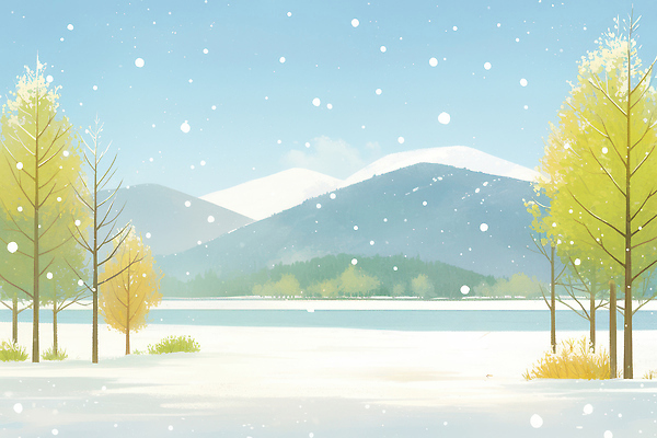 JPG 나무 호수 겨울 일러스트 자연 하늘 바람 산 눈꽃 풍경 숲 기온 겨울풍경 경관 국내일러스트 자연요소 식물 계절 날씨 눈_날씨 생태계 파일형식
