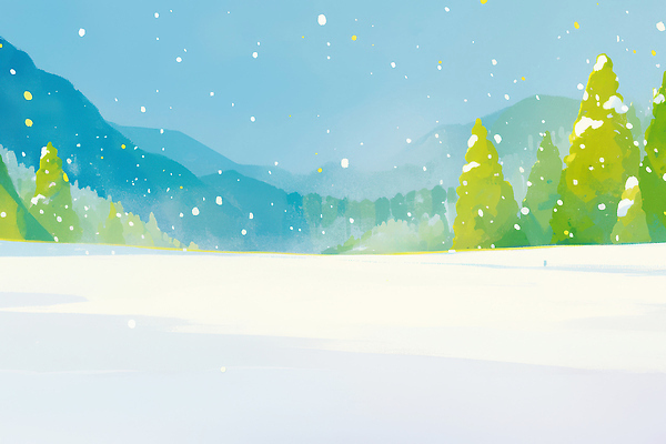 JPG 나무 계절 컬러 겨울 일러스트 자연 하늘 산 풍경 설원 눈송이 차가움 숲 위치 기온 오후 겨울풍경 산맥 국내일러스트 식물 날씨 눈_날씨 생태계 파일형식