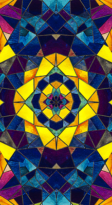 컬러 컨셉 무늬 유리 파일형식 AI콘텐츠 모자이크 패턴 디자인 조각 대칭 복잡 주황색 파란색 노란색 예술 장식 모양 백그라운드 창의력 색감 조화 기하학 국내일러스트 일러스트 JPG 스테인드글라스 AI일러스트