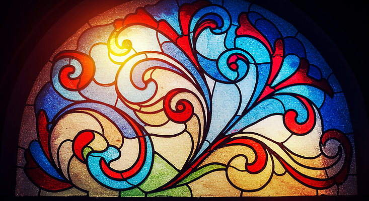 JPG 디자인 물결 예술 컬러 패턴 곡선 일러스트 창문 자연 조명 미술 장식 빛 감상 공간 그림 작품 스테인드글라스 창의성 스타일 국내일러스트 AI일러스트 AI콘텐츠 선 무늬 유리 문화예술 생태계 파일형식