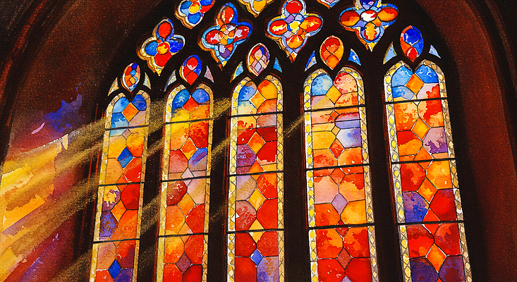 JPG 디자인 기독교 종교 예술 컬러 일러스트 창문 유리 창조 건물 장식 빛 반사 공간 사원 발굴 아치 신성 스테인드글라스 고딕 국내일러스트 건축물 비즈니스 재질 파일형식