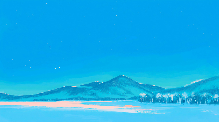 JPG 나무 겨울 야경 일러스트 모션 자연 하늘 산 풍경 파란색 맑음 일몰 저녁 시원함 지평선 조화 드넓은 오후 평야 국내일러스트 AI일러스트 AI콘텐츠 식물 계절 컬러 날씨 노을 야간 생태계 파일형식 풍경_경치