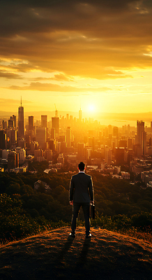 JPG 편집이미지 남자 비즈니스 자연 하늘 아침 서기 사람 풍경 건물 빛 태양 일출 도시 전망대 의료성형뷰티 이미지편집 주간 자연요소 건축물 모션 노을 생태계 파일형식