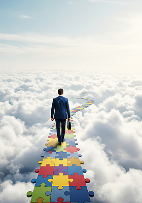 JPG 편집이미지 남자 길 컬러 여행 비즈니스 상상 하늘 미래 걷기 희망 꿈 퍼즐 의료성형뷰티 이미지편집 감정 컨셉 모션 사람 파일형식