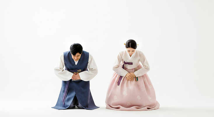 JPG 편집이미지 전통 옷 여자 명절 남자 문화 한식 한국 이벤트 축제 모임 예절 절 한복 명절인사 의료성형뷰티 존경 편집실사 AI인물포토 AI콘텐츠 한국전통 기념일 아시아 음식 사람 인사 전통의상 CG 파일형식 AI포토