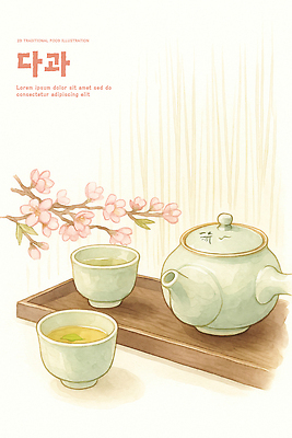 PSD 전통 사계절 꽃 음료 일러스트 가족 자연 주전자 휴식 쟁반 생활 컵 친구 일본 만남 녹차 한과 다과 소통 허브차 국내일러스트 식물 식기 계절 아시아 컨셉 관계 주방용품 디저트 차_음료 전통음식 생태계 파일형식