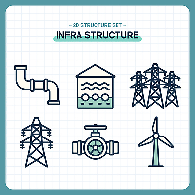 산업 일러스트 공업 설계 기계 발전기 에너지 전선 구출 구조물 풍력에너지 전기에너지 수조 파이프 설비 인프라 국내일러스트 AI파일 건축 컨셉 발전소 도움 그린에너지 시설 파일형식 벡터