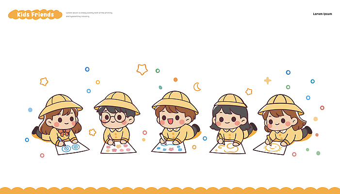 손 종이 어린이 컬러 일러스트 모션 미술 친구 유치원생 표현 시간 작업 색칠 즐거움 그림 크레파스 창의성 스타일 국내일러스트 AI파일 감정 관계 문화예술 학용품 사람 신체부위 파일형식 벡터