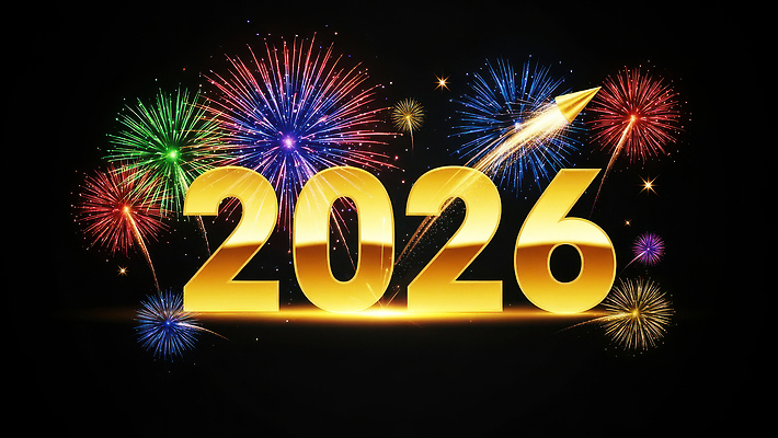 JPG 편집이미지 계절 하늘 불꽃 새해 기념 불꽃놀이 이벤트 장식 숫자 축제 금색 축하 저녁 말띠 2026년 이미지편집 병오년 문자 컬러 컨셉 놀이 불 십이지신 말_동물 야간 연도 파일형식