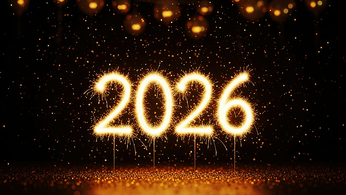 JPG 편집이미지 백그라운드 조명 새해 기념 불꽃놀이 이벤트 장식 반짝임 숫자 축제 어둠 금색 축하 말띠 2026년 이미지편집 병오년 문자 컬러 컨셉 모션 놀이 십이지신 말_동물 연도 파일형식