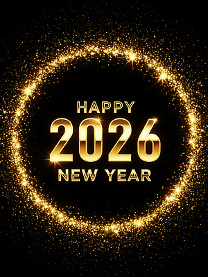 JPG 편집이미지 기념일 별 백그라운드 새해 이벤트 장식 반짝임 축제 금색 축하 화려 메시지 연도 말띠 연말 2026년 이미지편집 병오년 자연요소 컬러 컨셉 모션 십이지신 말_동물 파일형식