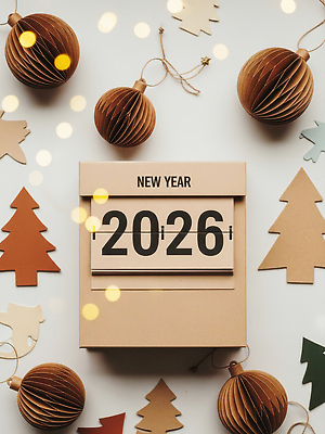 JPG 나무 편집이미지 디자인 종이 컬러 크리스마스 탁자 새해 장식 빛 축제 전시 공간 말띠 연말 카운트다운 2026년 이미지편집 병오년 AI컴퓨터그래픽 AI콘텐츠 식물 기념일 가구 십이지신 말_동물 연도 파일형식