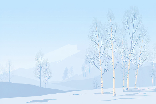 JPG 나무 겨울 일러스트 자연 하늘 산 풍경 설원 맑음 고요 흰색 나뭇가지 차가움 숲속 숲 흔적 설산 산맥 국내일러스트 AI일러스트 AI콘텐츠 식물 계절 컬러 날씨 눈_날씨 생태계 파일형식