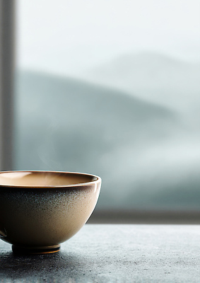 JPG 편집이미지 그릇 창 음료 아침 산 따뜻함 풍경 컵 시간 차 차가움 편안함 명상 준비 흐림 편집실사 AI포토 AI콘텐츠 주간 식기 무기 날씨 감각 CG 파일형식