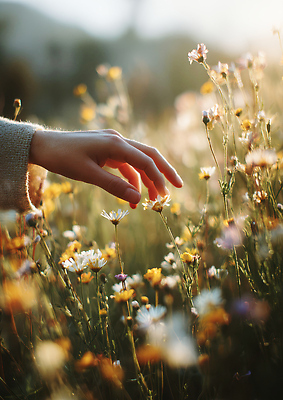 JPG 편집이미지 손 꽃 감정 꽃밭 자연 생명 사람 풍경 여름 햇빛 평화 산책 순간 의료성형뷰티 편집실사 식물 계절 컨셉 휴식 신체부위 태양 CG 생태계 파일형식