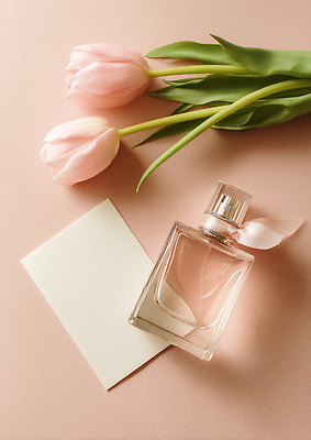 JPG 편집이미지 디자인 여자 꽃 분홍색 탁자 선물 일상 장식 뷰티 튤립 분위기 향수 장면 부드러움 스타일 편집실사 식물 컬러 가구 컨셉 사람 라이프 화장품 감각 CG 파일형식