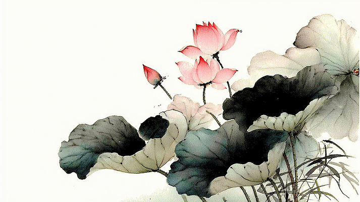 JPG 모양 식물 전통 꽃 예술 컬러 백그라운드 잎 일러스트 자연 수채화 한국 연꽃 미술 장식 흰색 연못 수중식물 크기 그림 국내일러스트 아시아 문화예술 생태계 파일형식