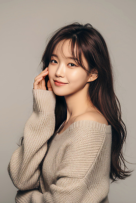 컬러 상의 표정 사람 신체부위 CG 파일형식 여자 미소 손 얼굴 헤어스타일 옷 백그라운드 포즈 촬영 스타일 뷰티풀 머리 편집실사 편집이미지 JPG 스웨터 베이지색 의료성형뷰티