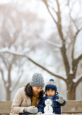 JPG 나무 편집이미지 공원 아들 어린이 장갑 겨울 가족 자연 눈사람 놀이 엄마 즐거움 의료성형뷰티 편집실사 식물 잡화 계절 공공시설 감정 관계 사람 CG 생태계 파일형식