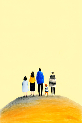 JPG 응시 시선 행복 어린이 포즈 백그라운드 일러스트 가족 자연 거리 함께함 서기 성인 여름 시간 언덕 그림 단순화된 평면 국내일러스트 계절 감정 컨셉 관계 모션 사람 생태계 파일형식