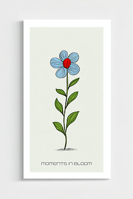 모양 PSD 식물 편집이미지 디자인 꽃 예술 선 줄기 컬러 자연 빨간색 파란색 앨범 그림 심플 목업 이미지편집 생태계 파일형식