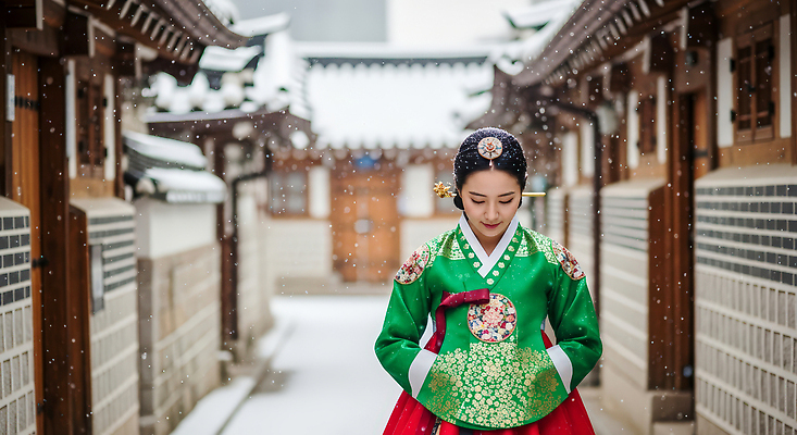 JPG 편집이미지 전통 옷 여자 문화 이동 겨울 자연 한옥 서울 한국 풍경 골목길 한복 뷰티풀 의료성형뷰티 눈덮임 편집실사 한국전통 계절 아시아 길 컨셉 고건축 사람 전통의상 CG 생태계 파일형식