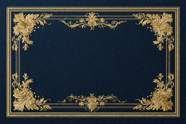 JPG 편집이미지 디자인 예술 백그라운드 패턴 프레임 장식 파란색 금색 화려 고급 남색 테두리 문서 고딕 이미지편집 AI컴퓨터그래픽 AI콘텐츠 컬러 컨셉 무늬 파일형식