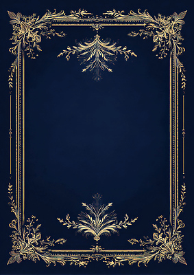 JPG 편집이미지 디자인 예술 백그라운드 프레임 그래픽 장식 세로 파란색 금색 남색 문서 초대장 고딕 소프트웨어 웹디자인 이미지편집 AI컴퓨터그래픽 AI콘텐츠 컬러 카드_감사 파일형식