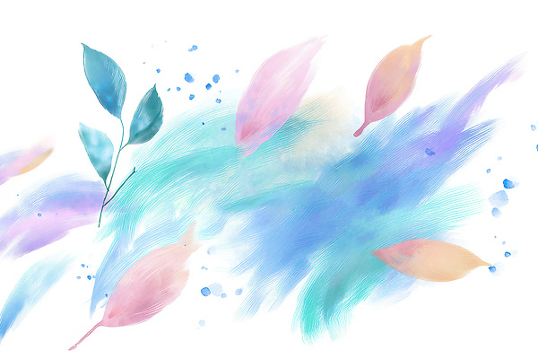 JPG 모양 디자인 종이 예술 컬러 백그라운드 잎 일러스트 자연 추상 수채화 물감 작업 그림 부드러움 색채 창의성 국내일러스트 식물 무늬 미술도구 감각 생태계 파일형식