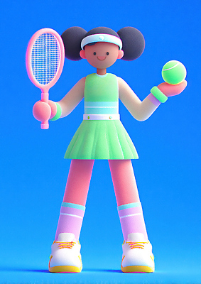 JPG 편집이미지 캐릭터 어린이 스포츠 컬러 백그라운드 공 놀이 파란색 운동 조형물 테니스 라켓 그림 미니멀 액티비티 편집3D 스포츠용품 건강 미술 사람 3D 구기 파일형식