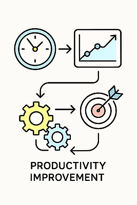 일러스트 그래프 관리 흐름 도구 시간 업무 작업 발전 변화 목표 결과 계획 분석 시스템 전략 기어 과정 설정 개선 효율 국내일러스트 AI파일 컨셉 파일형식 벡터