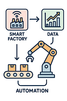 산업 일러스트 그래프 기술 자료 기계 정보 업무 작업 작업장 제조 로봇 분석 시스템 개선 혁명 자동화 효율 국내일러스트 기계공학 AI파일 컨셉 공학 파일형식 벡터