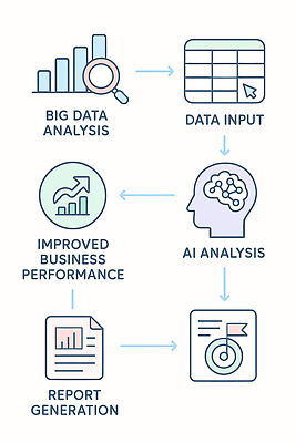 일러스트 비즈니스 통계 그래프 기술 실험 관리 자료 정보 업무 결과 분석 보고서 전략 개선 혁명 개발 빅데이터 국내일러스트 AI파일 컨셉 작업 파일형식 벡터 4차산업